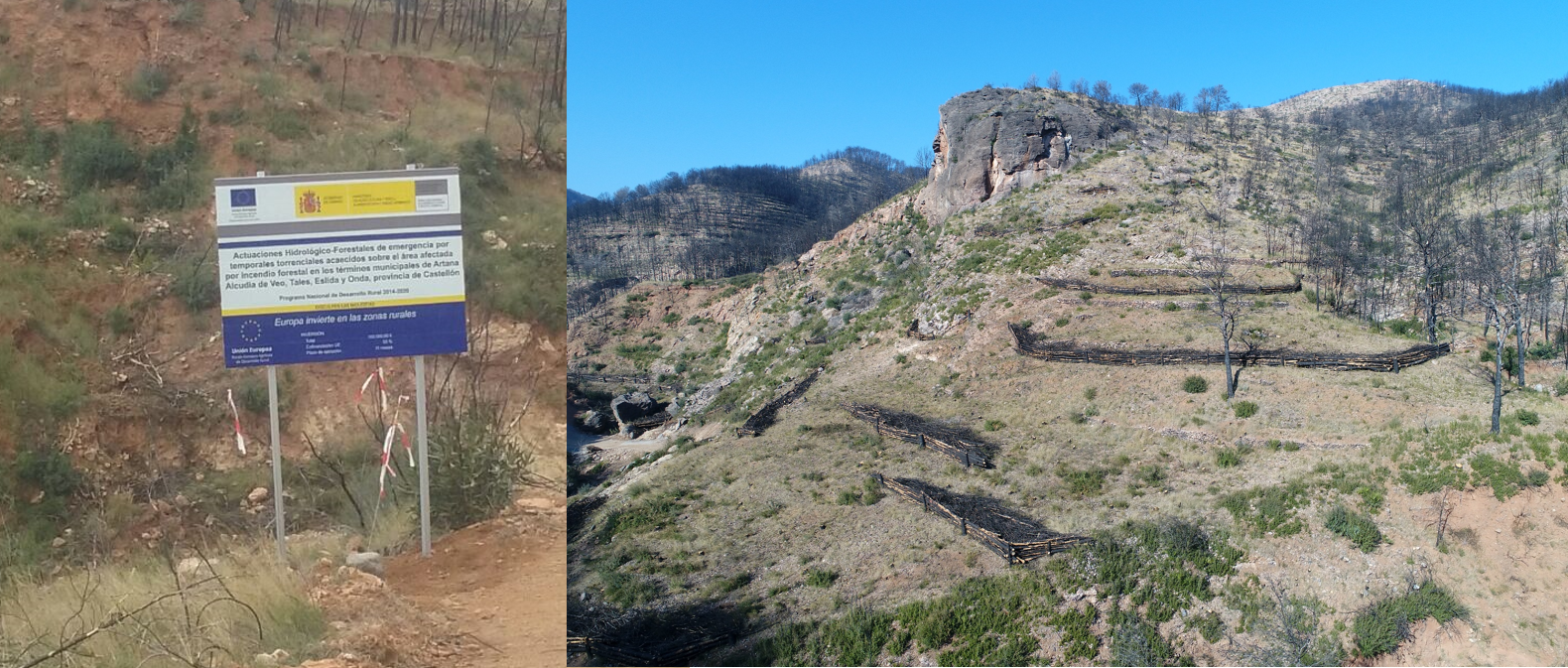 Actuaciones hidrológico-forestales de emergencia por temporales torrenciales en el área afectada por incendio forestal de Castellón