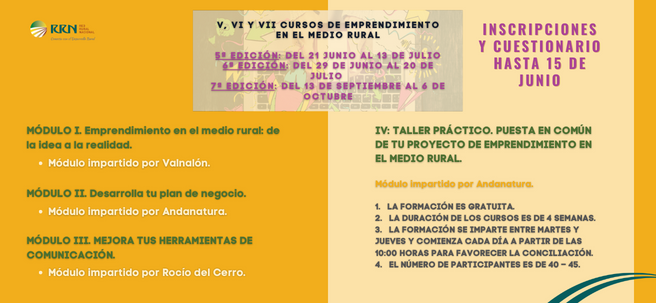 V, VI y VII cursos de emprendimiento rural